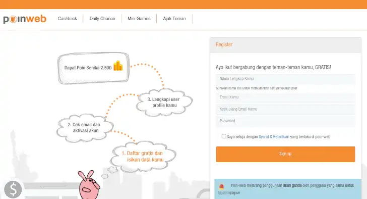 cara daftar poin web