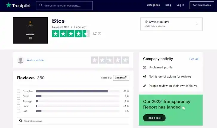 satoshi btcs trustpilot